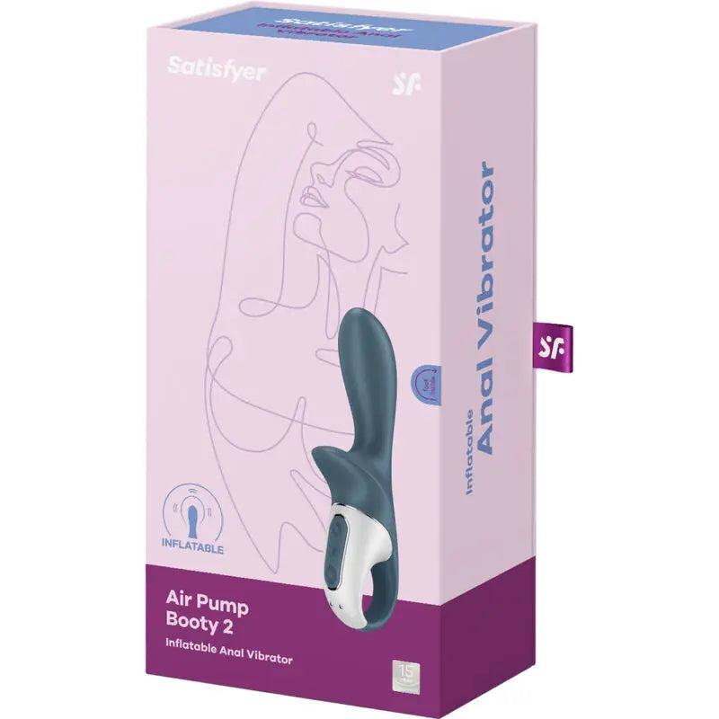 Vibromasseur Anal Gonflable Air Pump Booty 2 Gris - Satisfyer