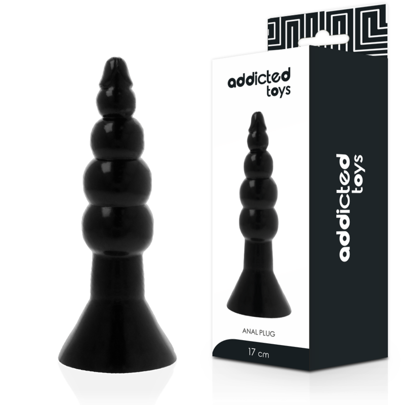 Addicted Toys – Plug Anal Nervuré Noir – 17 cm