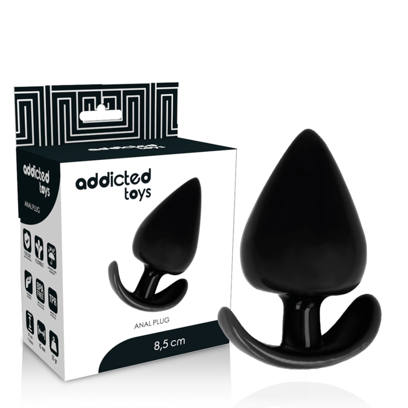 Addicted Toys - Bouchon Anal en silicone Noir - 8,5 cm