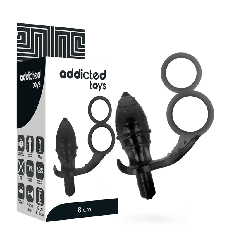 Addicted toys - plug anal avec double anneau noir