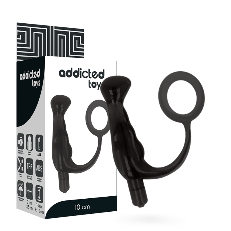 Vibromasseur Prostatique Rechargeable Noir 10cm - Addicted Toys