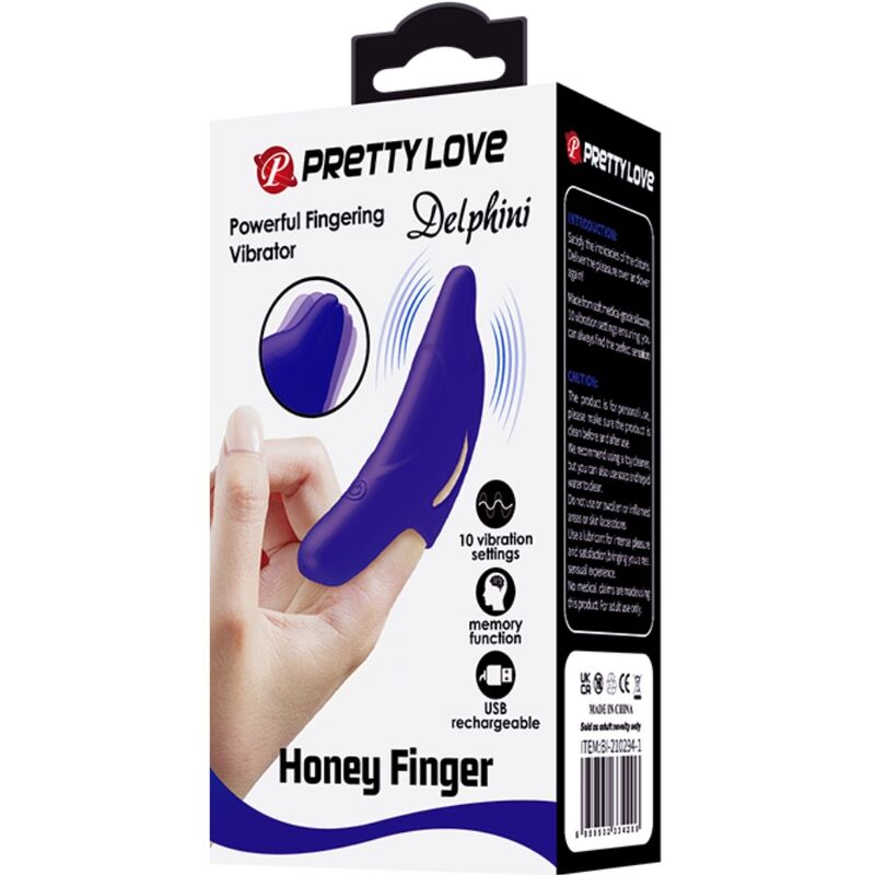 Pretty Love – Doigt Vibrant Rechargeable Delphini – Violet
