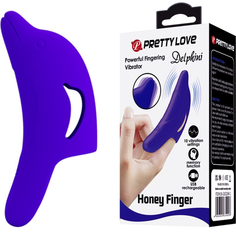 Pretty Love – Doigt Vibrant Rechargeable Delphini – Violet