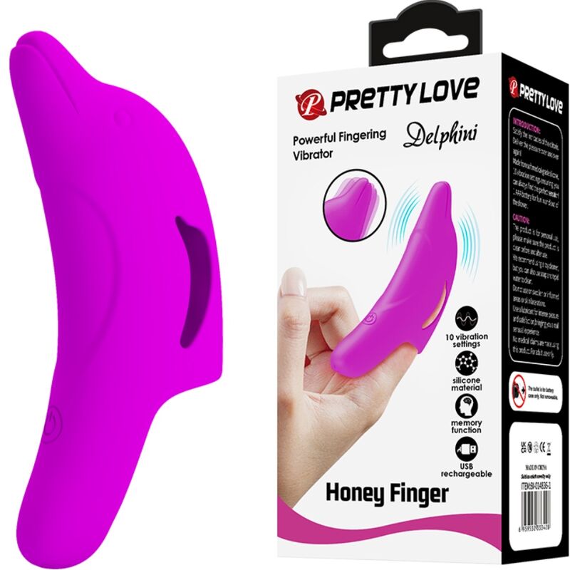 Pretty Love – Doigt Vibrant Rechargeable Delphini – Rose