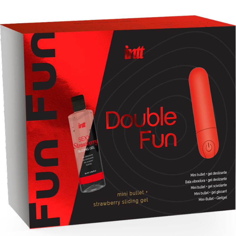 INTT Coffret Vibro + Gel de Massage Fraise pour Moments Intimes