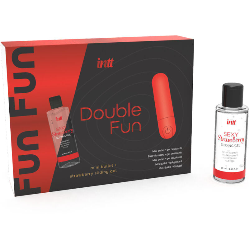 INTT Coffret Vibro + Gel de Massage Fraise pour Moments Intimes