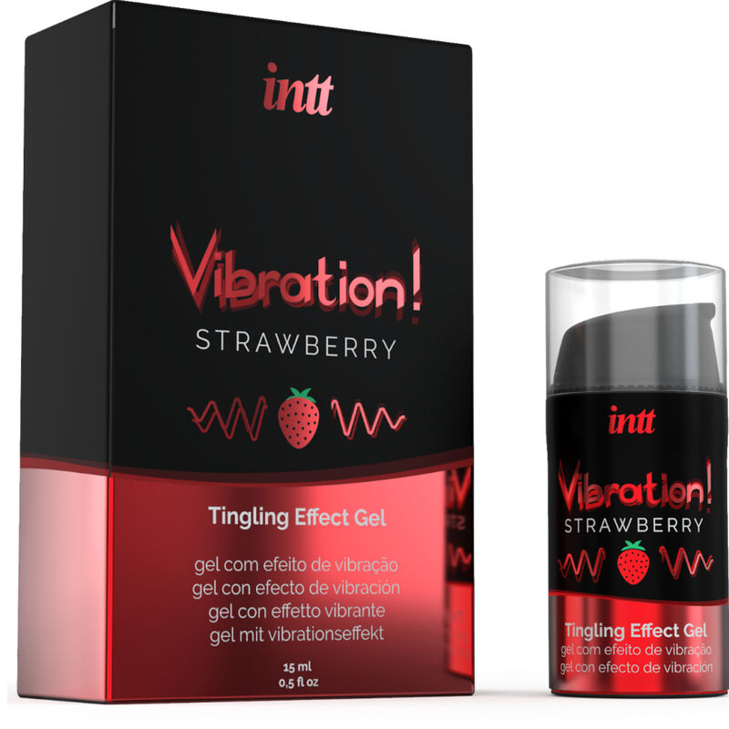 Intt - Gel Embrassable Effet Vibrant Fraise Vibration! - 15 ml