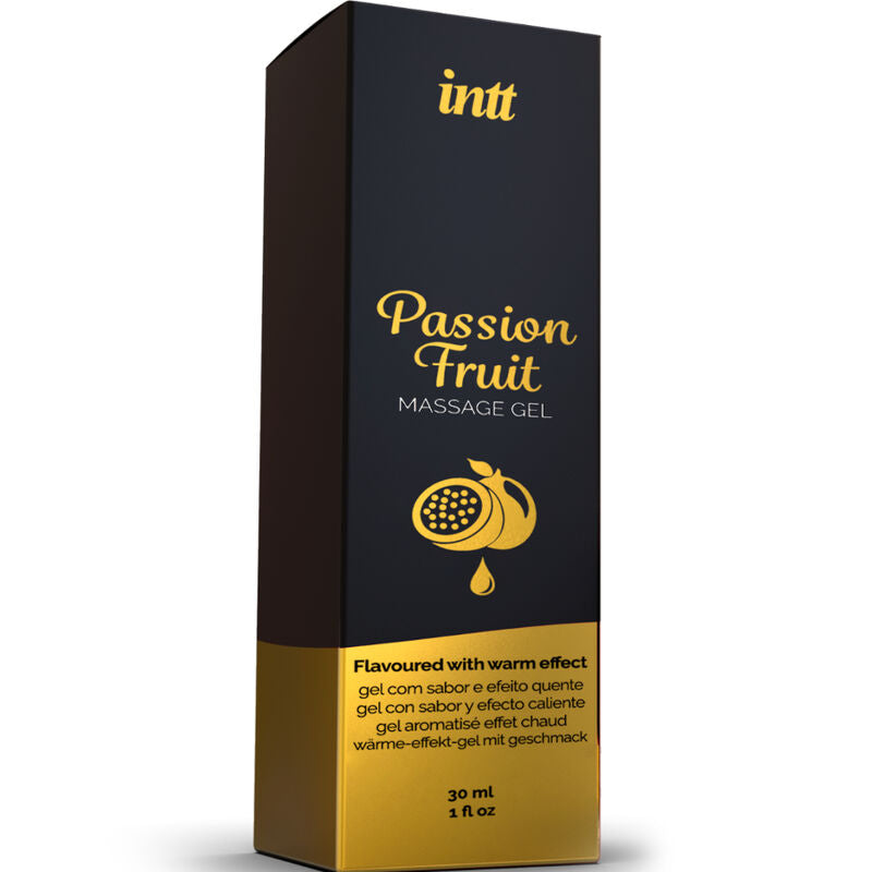 Intt – Gel de Massage Effet Chauffant Saveur Fruit de la Passion - 30 ml