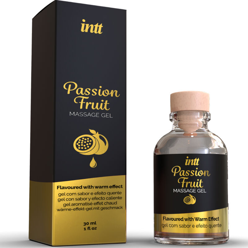 Intt – Gel de Massage Effet Chauffant Saveur Fruit de la Passion - 30 ml