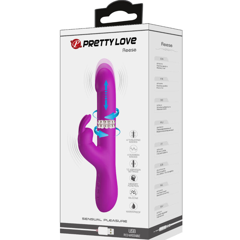Pretty Love – Vibromasseur Rabbit Va et Vient 12 Modes de Vibration Violet