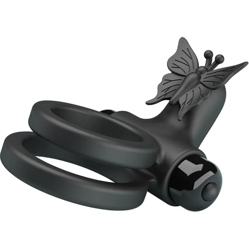 Anneau Pénien Vibrant Double Stimulateur Noir - Pretty Love - PRETTY LOVE MALE