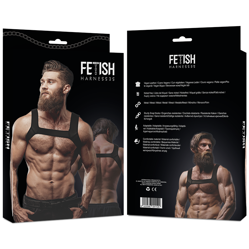 FETISH SUBMISSIVE ATTITUDE - HARNAIS DE POITRINE EN NÉOPRÈNE POUR HOMMES TAILLE L