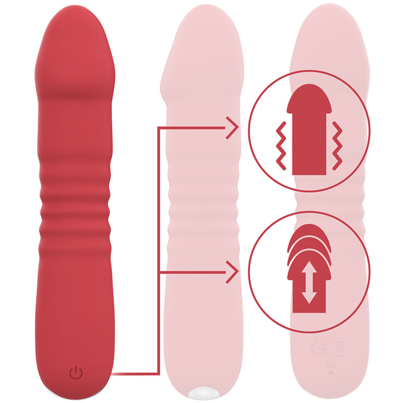 Vibromasseur Juni Up & Down 10 Vibrations Rouge - Intense