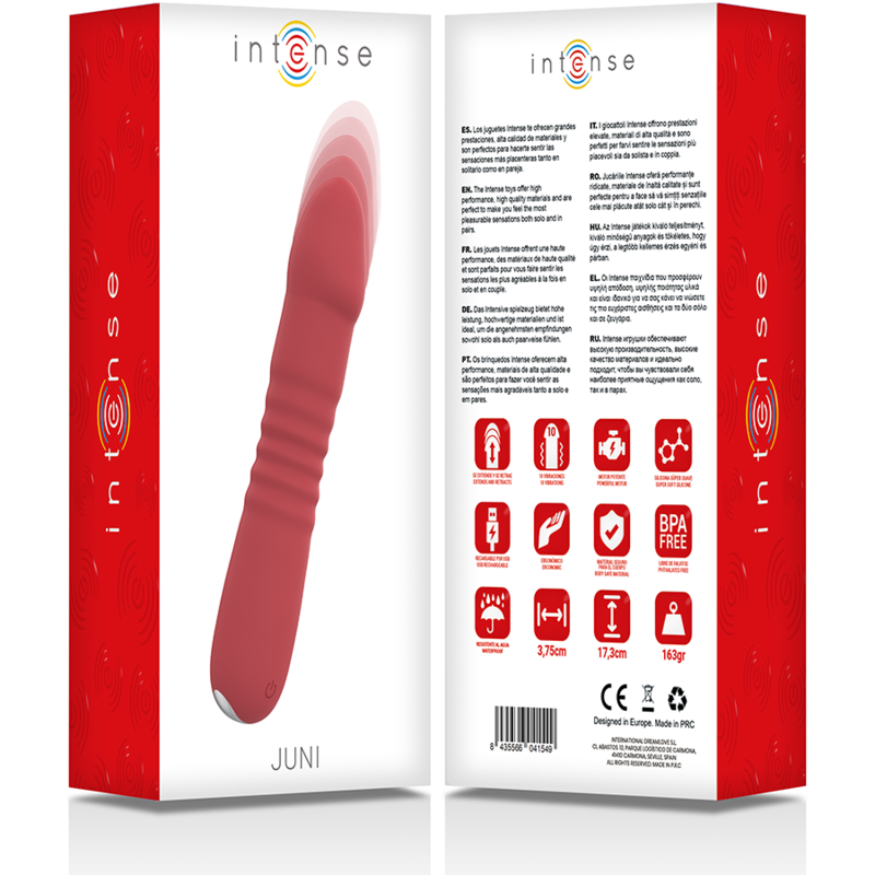 Vibromasseur Juni Up & Down 10 Vibrations Rouge - Intense