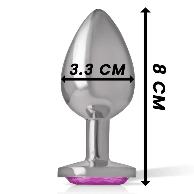 Plug Anal Métal Cœur Diamond Jewel Rose Taille M - Intense