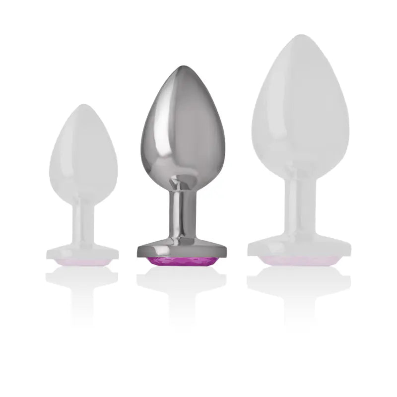 Plug Anal Métal Cœur Diamond Jewel Rose Taille M - Intense