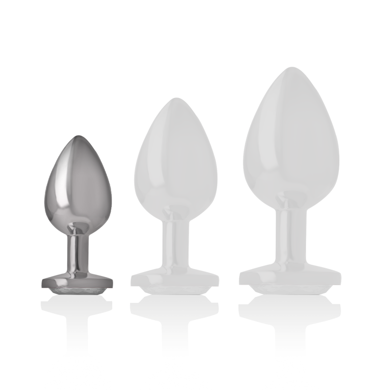 Intense - Plug Anal métal en forme de cœur Blanc – Taille S
