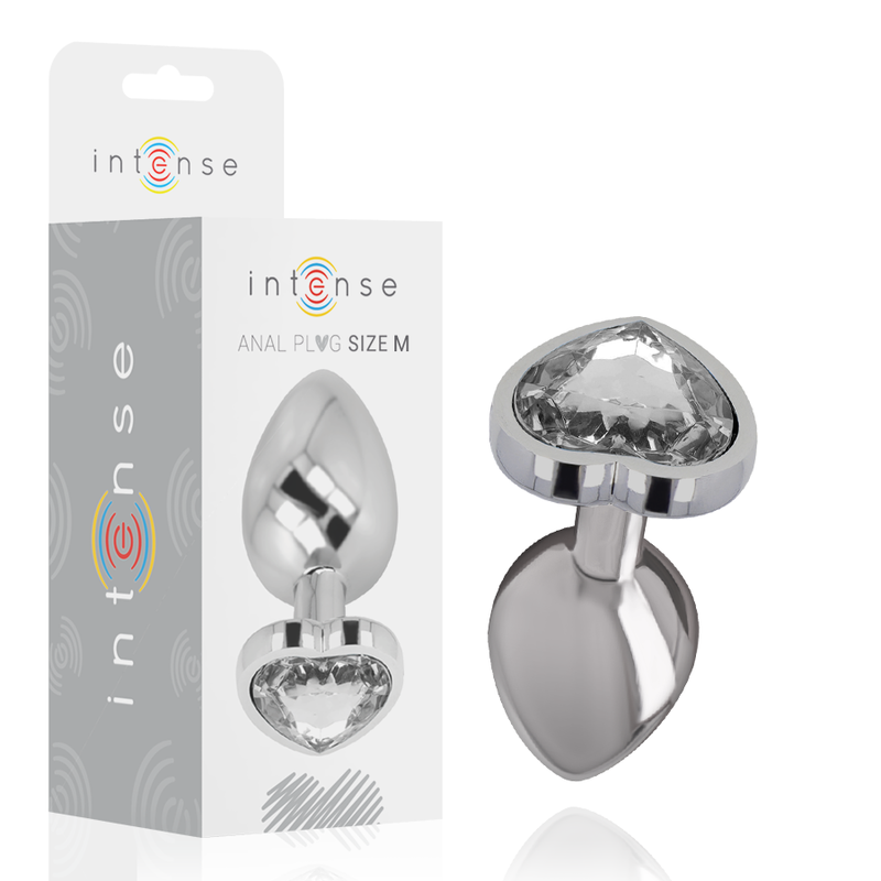 Intense - Plug Anal métal en forme de cœur Blanc – Taille M