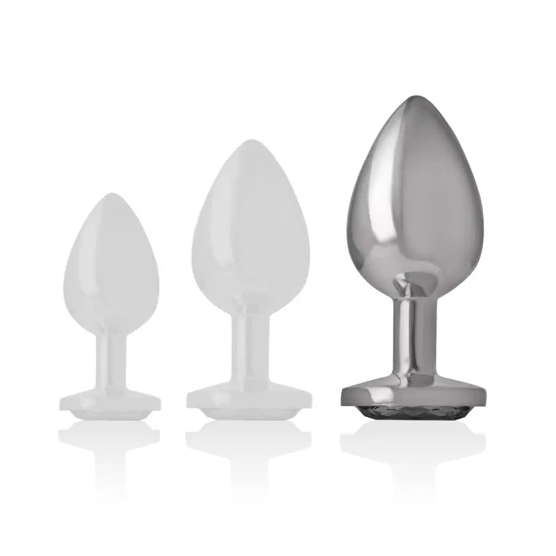Plug Anal Métal Diamond Jewel Blanc Taille L - Intense