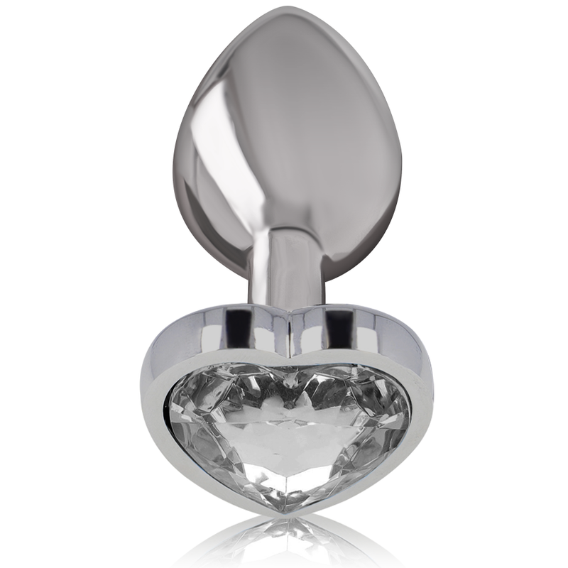 Intense - Plug Anal métal en forme de cœur Blanc – Taille L
