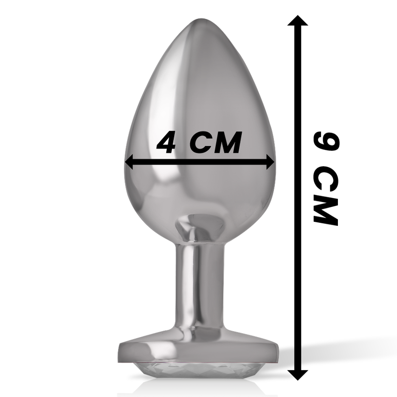 Intense - Plug Anal métal en forme de cœur Blanc – Taille L