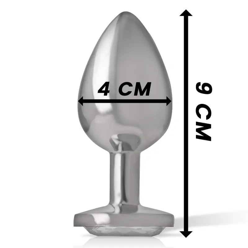 Plug Anal Métal Diamond Jewel Blanc Taille L - Intense