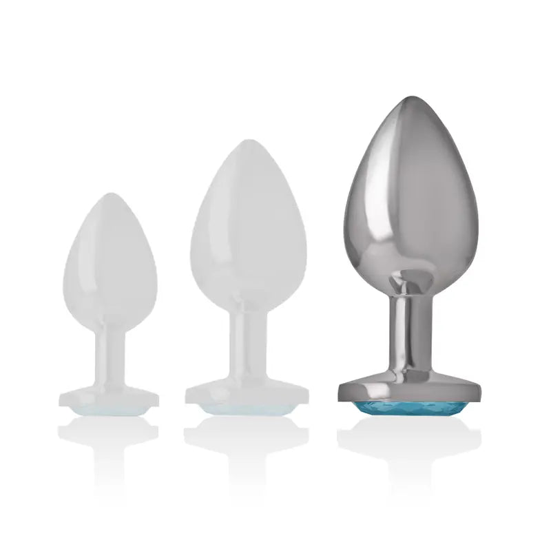 Plug Anal Métal Cœur Intense Bleu Taille L - Intense