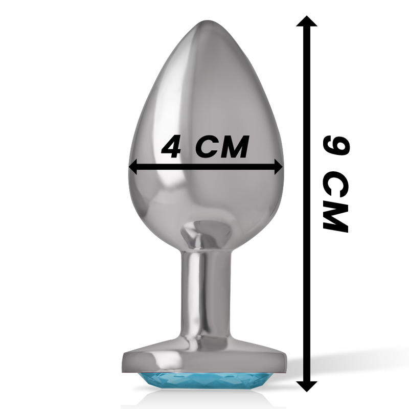 Intense - Plug Anal métal en forme de cœur Bleu – Taille L