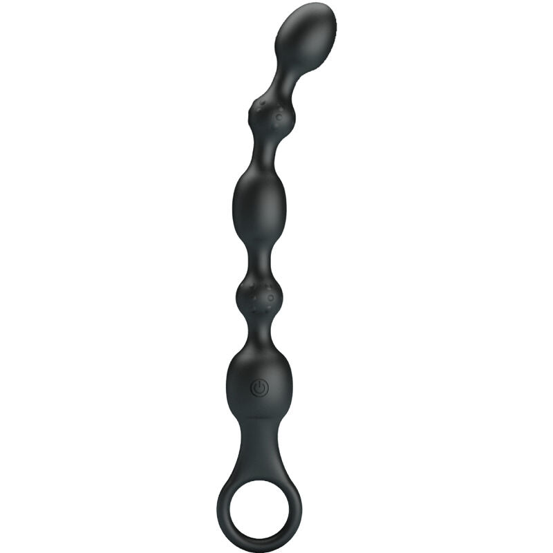 Pretty Love – Chapelet Anal Vibrant Rechargeable en Silicone – Noir
