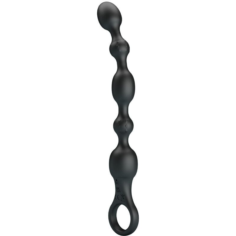 Pretty Love – Chapelet Anal Vibrant Rechargeable en Silicone – Noir