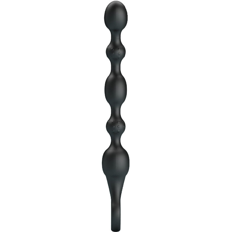 Pretty Love – Chapelet Anal Vibrant Rechargeable en Silicone – Noir