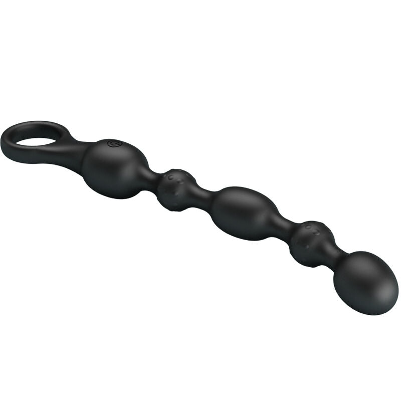 Pretty Love – Chapelet Anal Vibrant Rechargeable en Silicone – Noir
