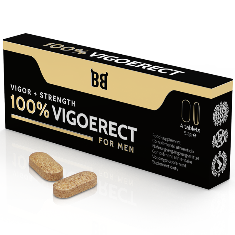 Black bull - 100% vigoerect vigeur + force pour homme 4 comprimes