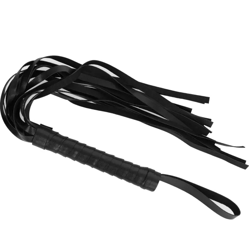 Martinet Noir en Cuir Végan avec Lanière - Intense Fetish