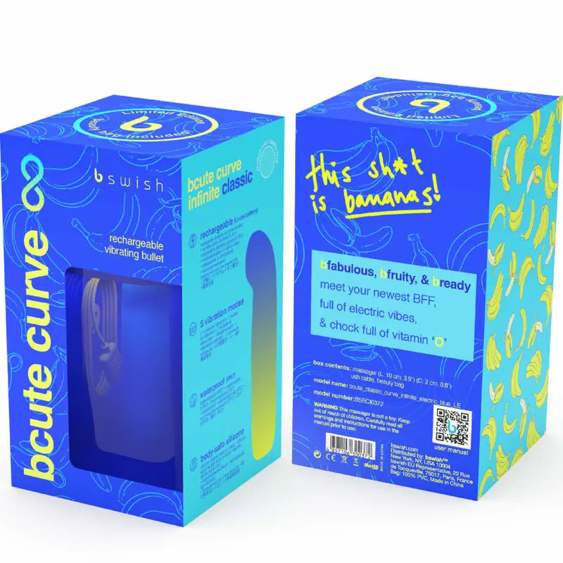 B Swish - Vibromasseur Rechargeable Incurvé Bcute Curve - Bleu