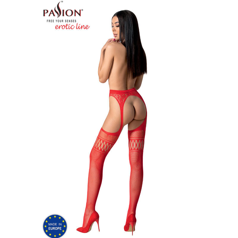 Passion - s026 bas blancs avec jarretière taille unique