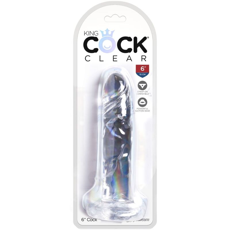 King cock - clear pénis réaliste 15.5 cm transparent