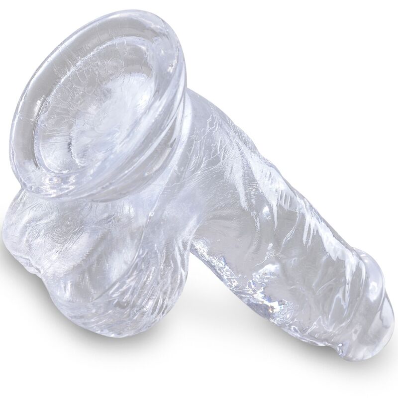 King cock - clear pénis réaliste avec boules 10.1 cm transparent