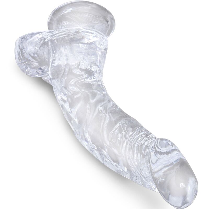 King Cock - Gode Réaliste Courbé avec Ventouse Transparent - 16,5 cm