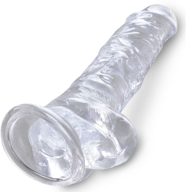 King cock - clear pénis réaliste avec boules 16.5 cm transparent