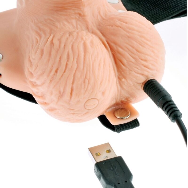 Fetish fantasy series - harnais réglable télécommande pénis réaliste avec testicules rechargeables et vibrateur 15 cm