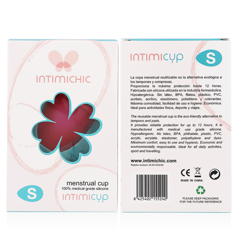 Intimichic Coupe menstruelle en silicone médicale Taille S
