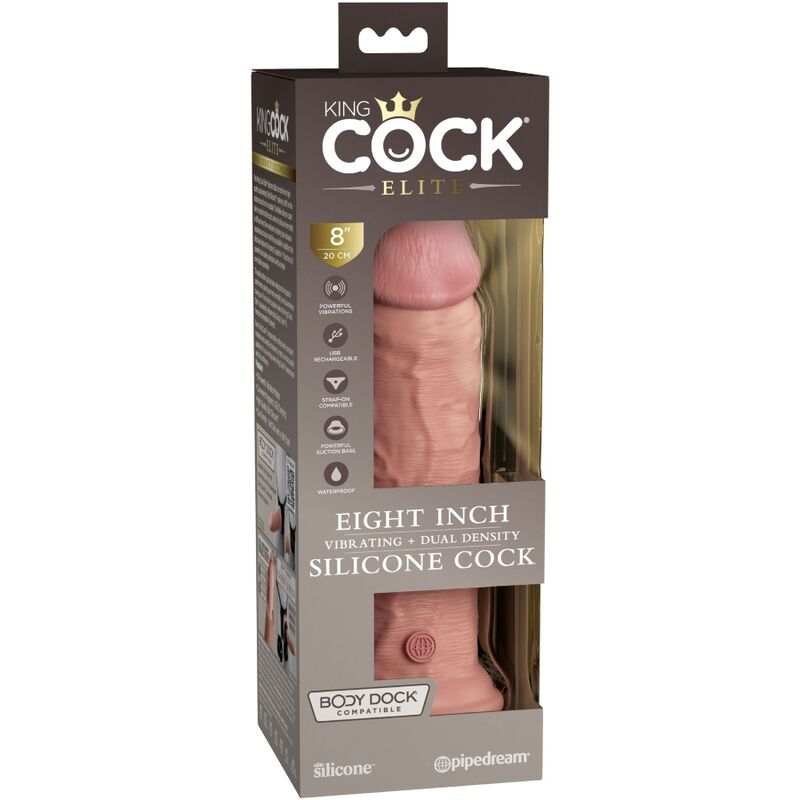 King cock - elite gode réaliste vibrant & silicone 20.3 cm