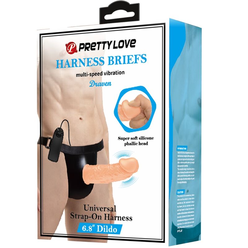 Pretty Love - Gode Ceinture Vibrant et Creux Marron / 17,5 cm