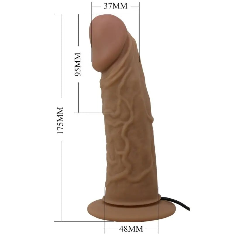 Pretty Love - Gode Ceinture Vibrant et Creux Marron / 17,5 cm