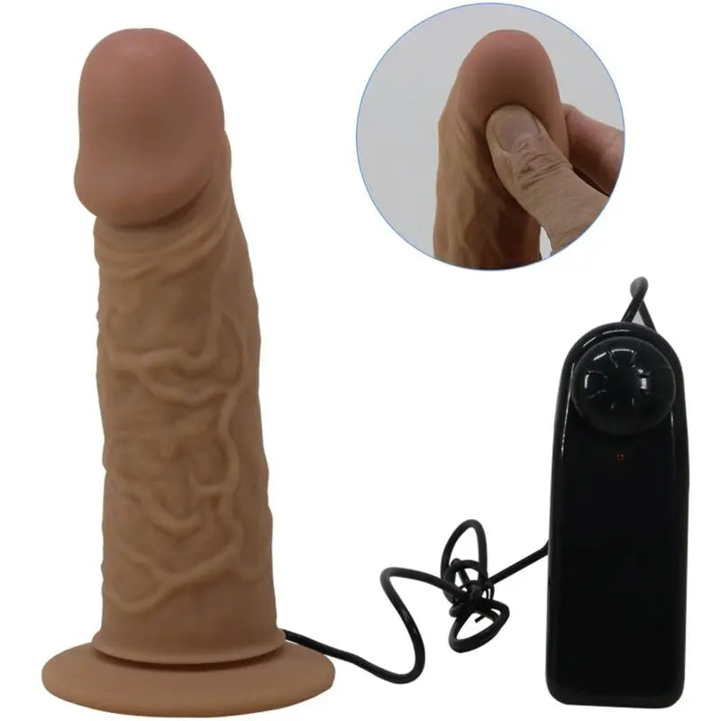 Pretty Love - Gode Ceinture Vibrant et Creux Marron / 17,5 cm