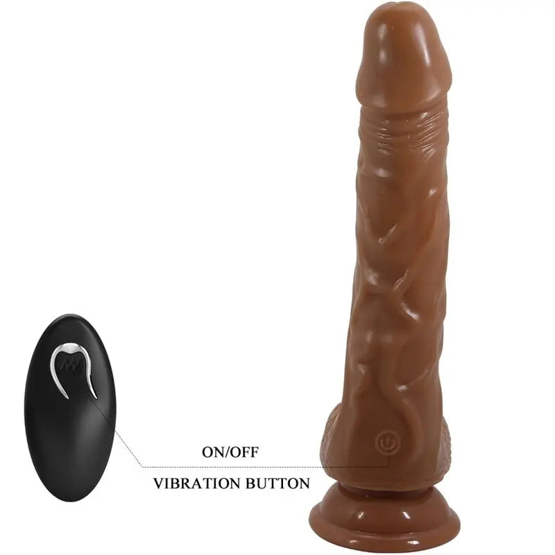 Baile - Gode Réaliste Vibrant avec ventouse Marron - 21 cm