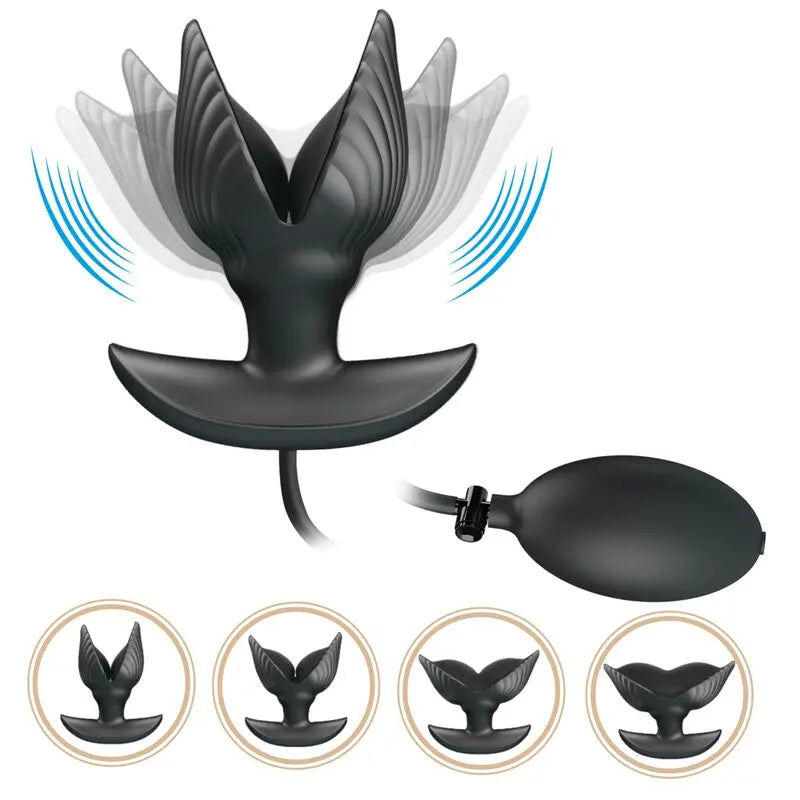 Plug Anal Gonflable en Silicone Noir - Pretty Love