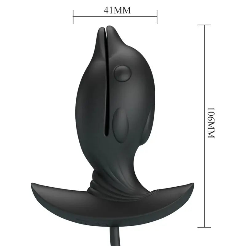 Plug Anal Gonflable en forme de Dauphin Noir - Pretty Love