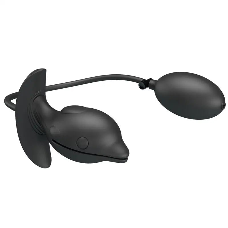 Plug Anal Gonflable en forme de Dauphin Noir - Pretty Love